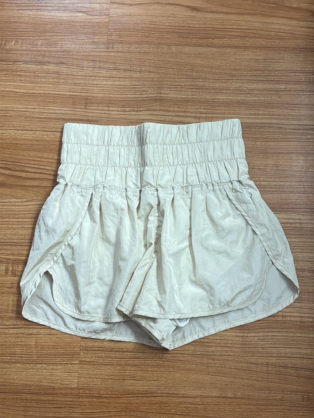 Free People Cream High-Waist Athletic Shorts